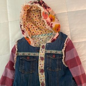 Matilda Jane size 8 funky cute multimedia denim jacket